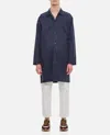 Les Deux Button-front Longline Coat In Dark Blue