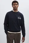 Les Deux Dark Navy  Print Sweatshirt