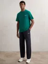 Les Deux Dark Navy  Technical Logo Joggers In Green