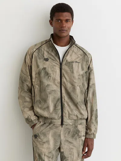 Les Deux Dark Sand Abstract-print Track Jacket In Neutral