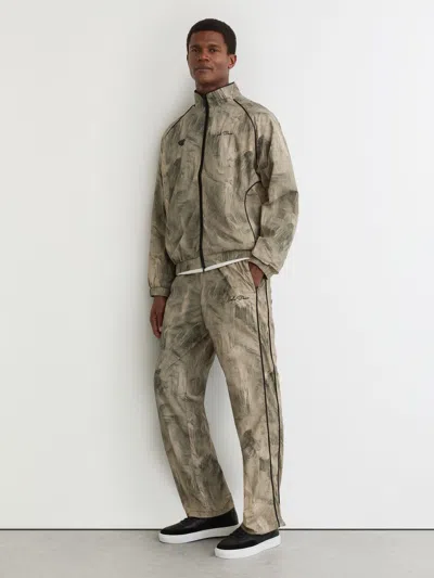 Les Deux Dark Sand Abstract-print Track Trousers In Neutral