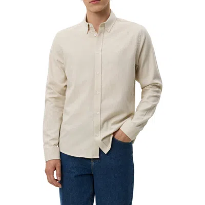 Les Deux Desert Regular Fit Cotton Button-down Shirt In White