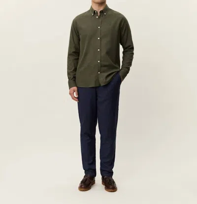 Les Deux Desert Regular Long Sleeve Shirt In Olive Night In Green