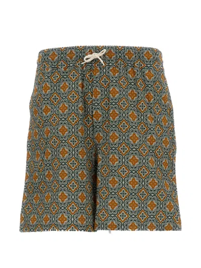 Les Deux Drawstring Patterned Shorts In Green