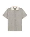 Les Deux Easton Knit Short Sleeve Shirt In Ivory/black