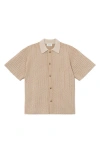 LES DEUX EASTON SHORT SLEEVE BUTTON-UP SWEATER