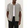 Les Deux Easton Short Sleeve Button-up Sweater In Ivory/black