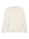 Les Deux Eddie Wool Rib Crew Neck Knit Sweater In White