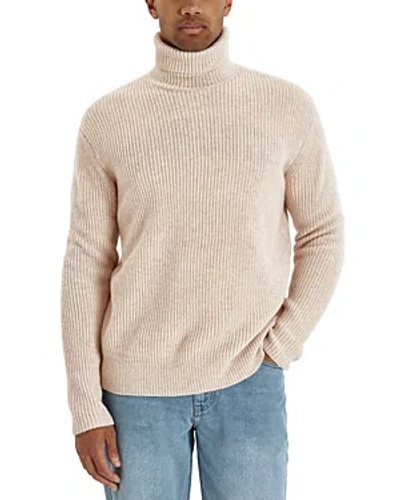 Les Deux Eddie Ribbed Roll Neck Sweater In Light Beige