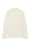 Les Deux Eddie Wool Rib Crew Neck Knit Sweater In White