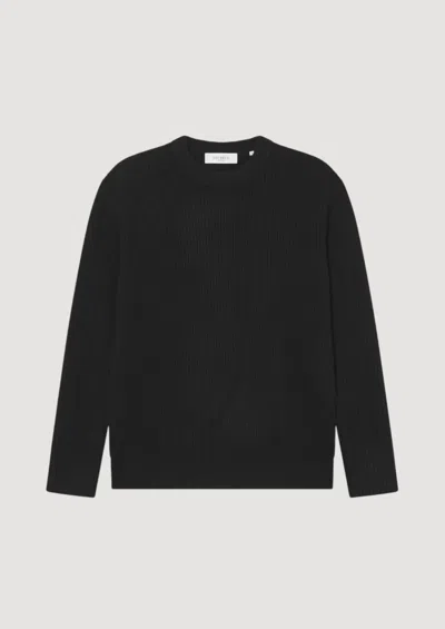 Les Deux Eddie Wool Rib Crewneck Knit In Black