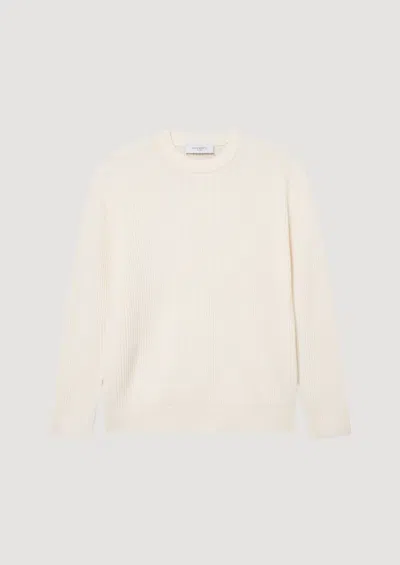 Les Deux Eddie Wool Rib Crewneck Knit In Neutral