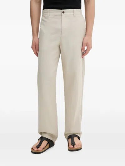 Les Deux Elasticated-waistband Straight-leg Trousers In Neutral