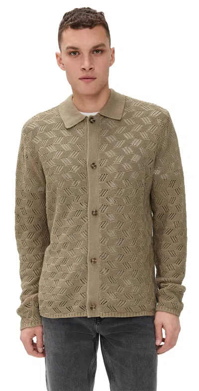 Les Deux Eloi Knit Shirt In Brown