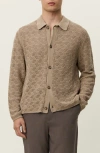 Les Deux Eloi Open Stitch Cardigan In Brown