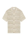 Les Deux Elvin Structure Knitted Shirt In Neutral