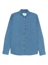 Les Deux Embroidered Denim Shirt In Blue
