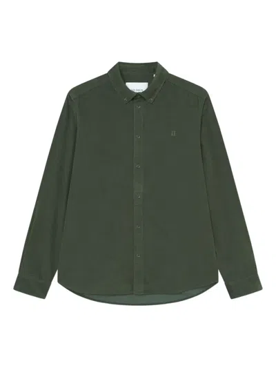 Les Deux Embroidered-logo Buttoned Shirt In Green