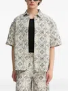 Les Deux Embroidered-patchwork Shirt In Neutral