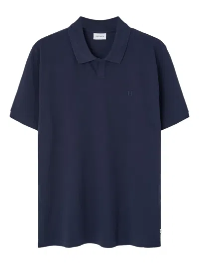 Les Deux Emmanuel Embroidered-logo Polo Shirt In Blue