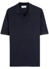 Les Deux Emmanuel Fine-knit Polo Shirt In Blue