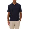 Les Deux Emmanuel Fine-knit Polo Shirt In Blue