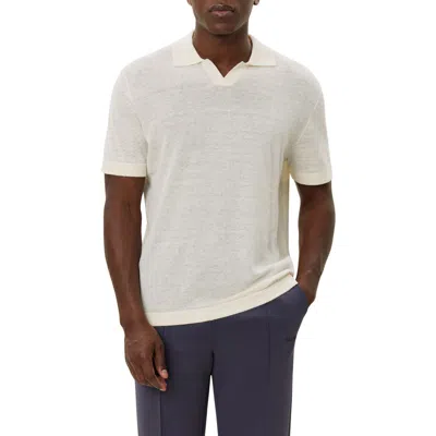 Les Deux Emmanuel Linen & Cotton Polo Sweater In Ivory