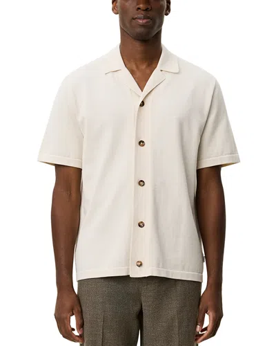 Les Deux Emmett Globe Knitted Shirt In White
