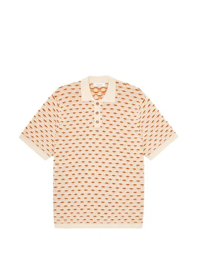 Les Deux Esmay Openwork Polo Shirt In Neutral