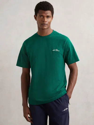 Les Deux Evergreen  Cotton Graphic-print T-shirt In Green