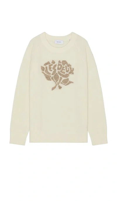 Les Deux Felipe Knit Sweater In Ivory & Light Desert Sand