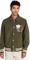Les Deux Felipe Bomber Jacket In Olive Night
