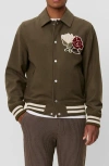 Les Deux Felipe Bomber Jacket In Olive Night
