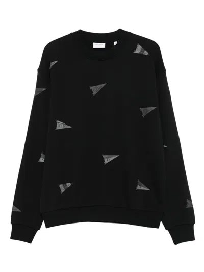 Les Deux Flag-print Sweatshirt In Black