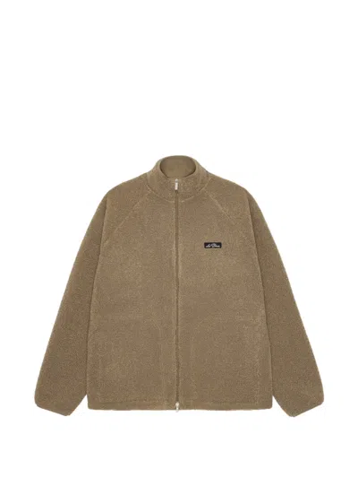 Les Deux Fleece Raglan-sleeve Jacket In Brown