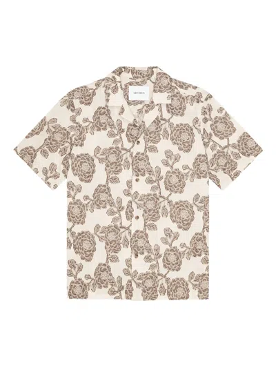 Les Deux Floral-pattern Shirt In Neutral