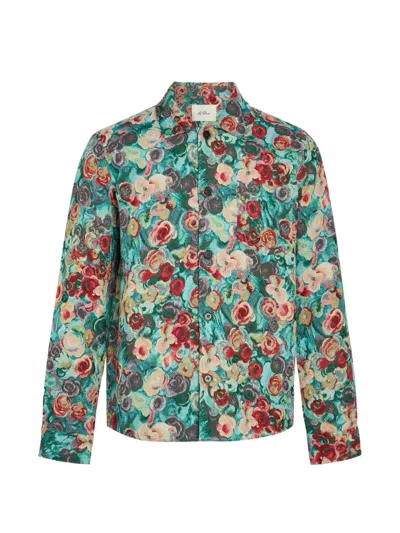 Les Deux Floral-tapestry Long-sleeve Shirt In Multi
