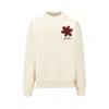 Les Deux Flower Basket Organic Cotton Graphic Sweatshirt In Neutral