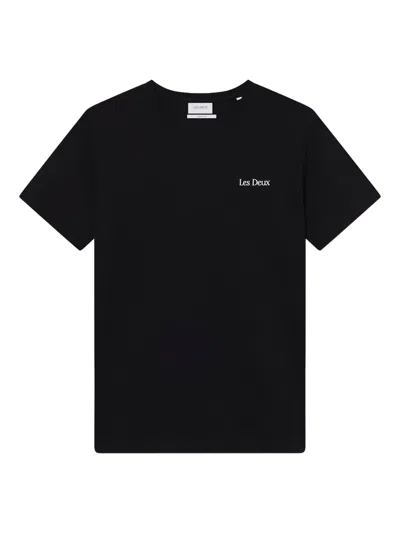 Les Deux Flowermarket Brady Polo Shirt In Black