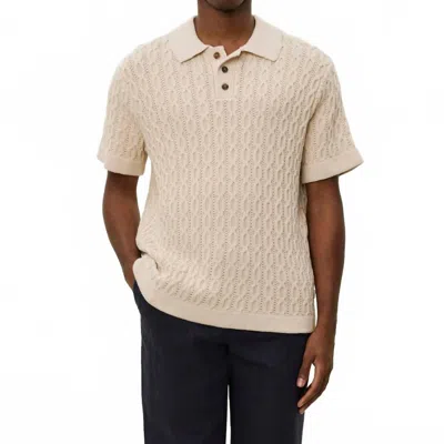 Les Deux Garrett Knitted Polo In Ivory In Transparent