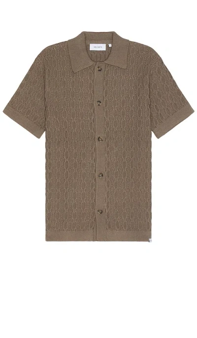 Les Deux Garrett Knitted Shirt In 核桃色