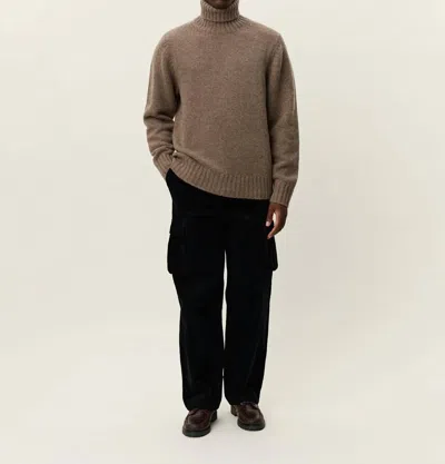 Les Deux Gary Fleck Rollneck Jumper Sweater In Mountain Grey Brown