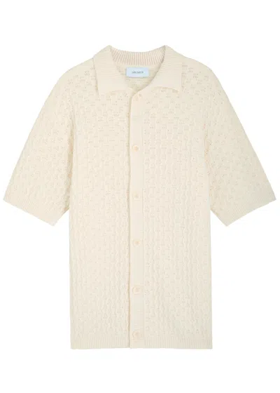 Les Deux Gespertus Knitted Shirt In Ecru