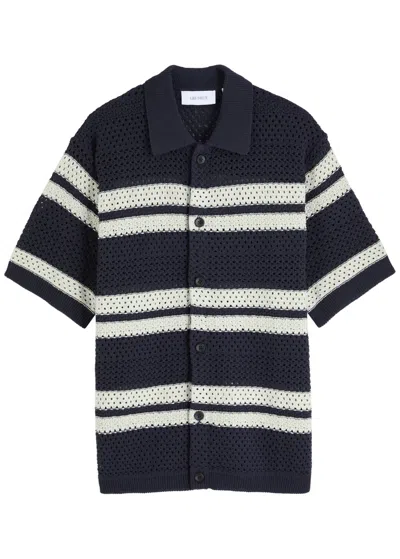 Les Deux Gianni Striped-intarsia Knitted Shirt