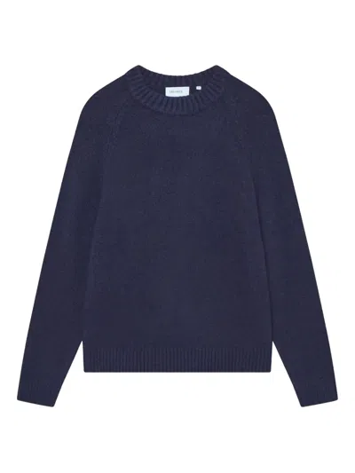 Les Deux Gilbert Raglan-sleeve Crewneck Sweater In Blue