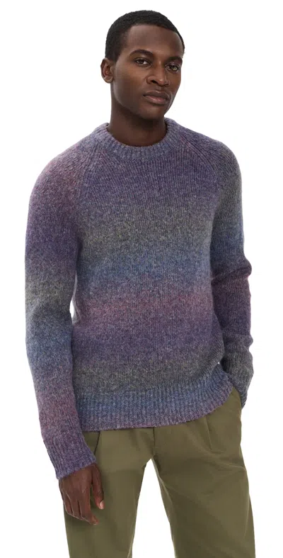 Les Deux Gradient Roundneck Sweater Spiced Plum Purple In Multi