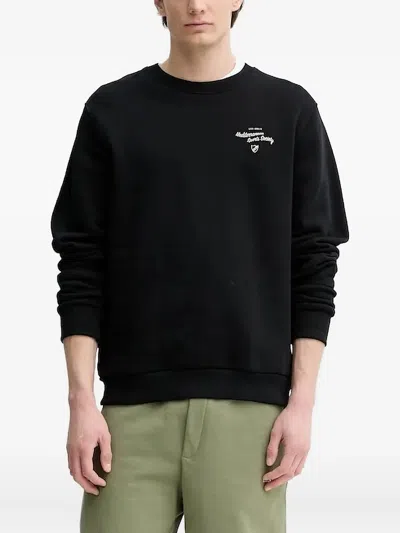 Les Deux Graphic-print Crew-neck Sweatshirt In Black