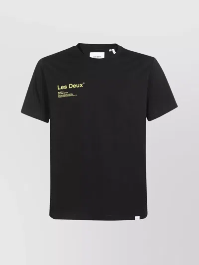 Les Deux Graphic Print Crew-neck T-shirt With Text In 黑色