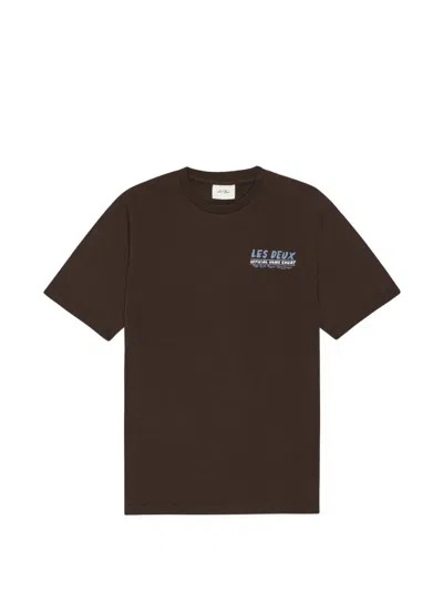 Les Deux Graphic-print T-shirt In Brown
