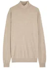 Les Deux Greyson Logo-embroidered Wool Jumper In Beige